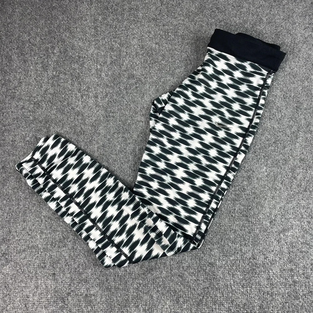 Nike Leggings Small Black‎ White Full Length Running Pants 777408 010 Women's